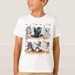 Camiseta Dabbing Halloween Pumpkin Costume skeleton zombie