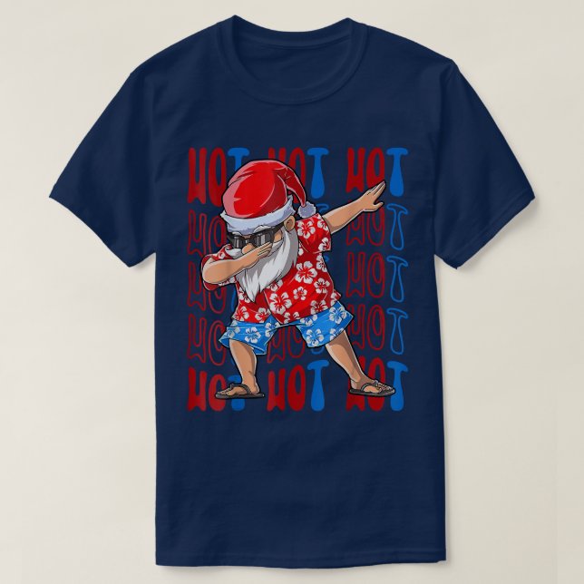 Camiseta Dabbing Hawaii Papai noel Natal Em Julho Matando F (Frente do Design)