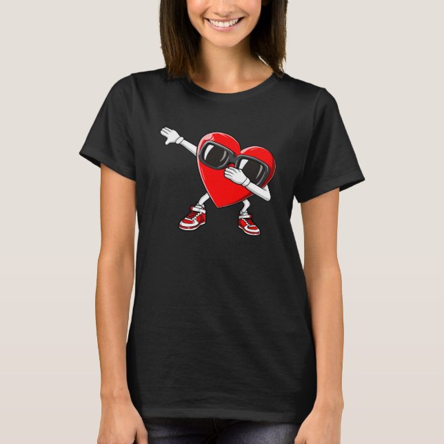 Camiseta Dabbing Heart Boy Namorados Dab Love Dias de os na (Frente)