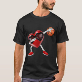 Camiseta Dabbing Heart Dab Cute Dia de os namorados Basquet