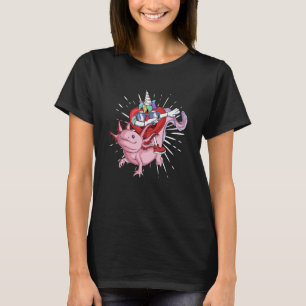 Camiseta Dabbing Heart Unicorn horn Riding Axolotl Valentin