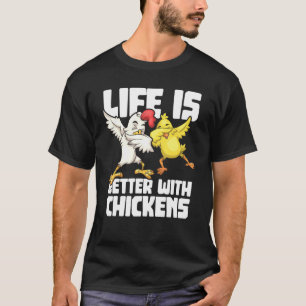 Camiseta Dabbing Hen Dab Rooster Life É Melhor Com Chicote
