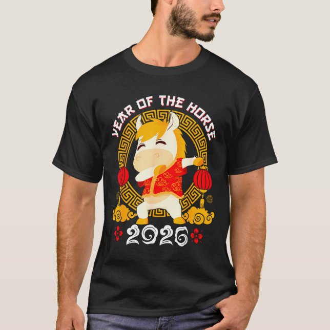 Camiseta Dabbing Horse Chinese New Year Of The Horse2026  (Frente)
