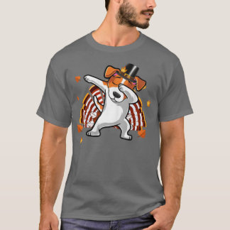 Camiseta Dabbing Jack Russell Dia de Ação de Graças Peregri