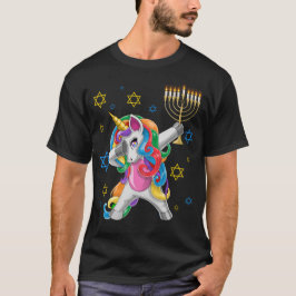 Camiseta Dabbing Jewnicorn judeu Unicorn Hanukkah