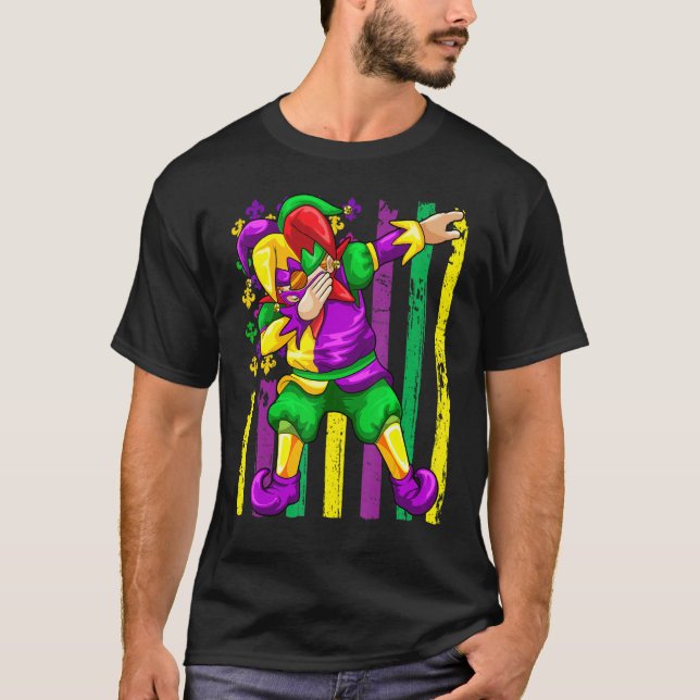 Camiseta Dabbing Joker Mardi Gras Funny Carnaval Dab Festiv (Frente)