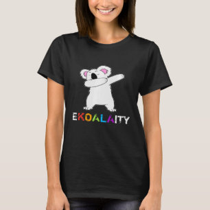 Camiseta Dabbing Koala Bear Gay do Orgulho Lésbico Rainbow
