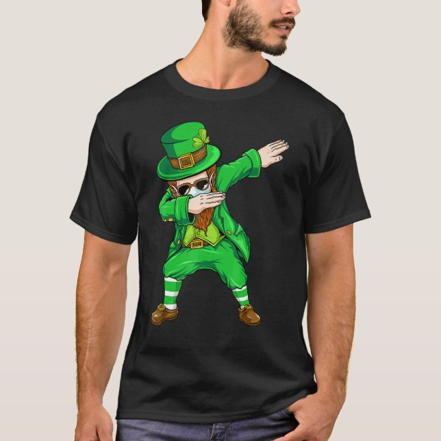 Camiseta Dabbing Leprechaun Face Mask Boys (Frente)