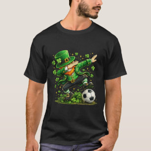 Camiseta Dabbing Leprechaun Futebol Engraçado Dia de São Pa