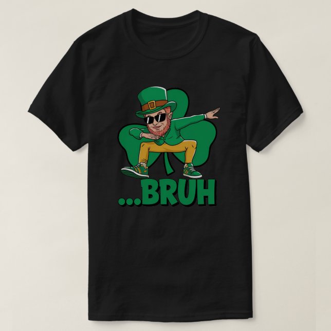 Camiseta Dabbing Leprechaun Gifts Dia de São Patrício (Frente do Design)