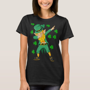 Camiseta Dabbing Leprechaun Green Lucky Shamrock Rua Patric