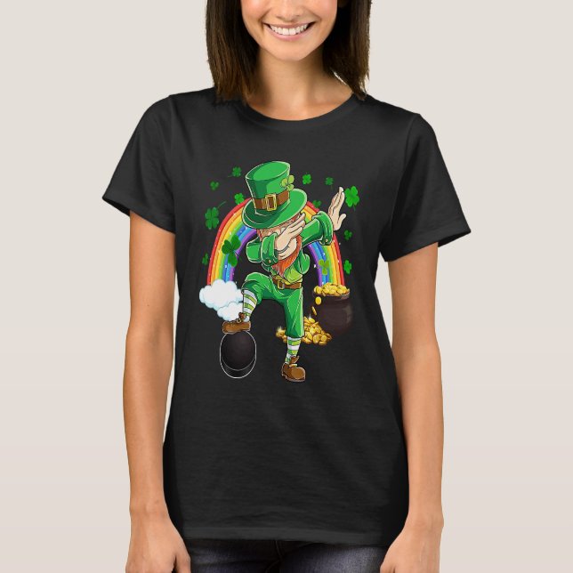 Camiseta Dabbing Leprechaun & Hockey Puck St Patricks Day M (Frente)
