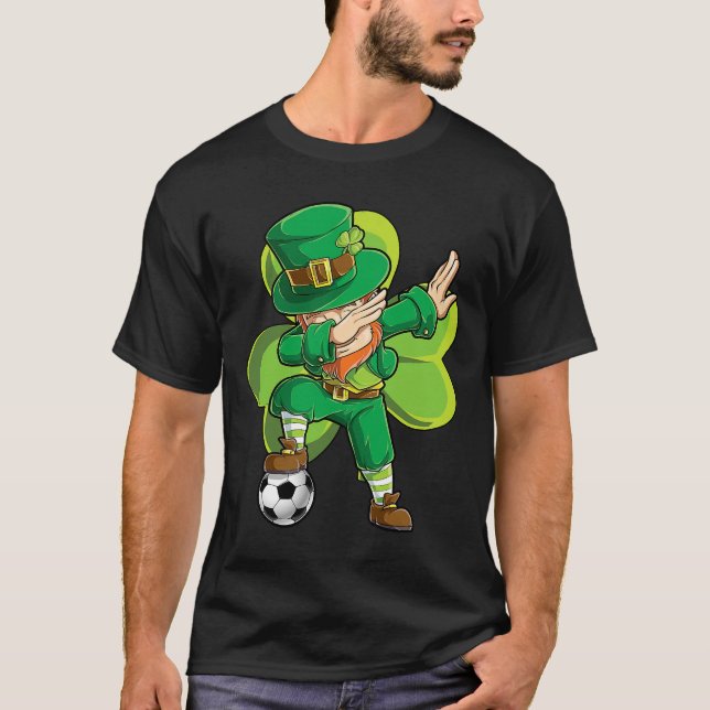 Camiseta Dabbing Leprechaun Soccer Boys Kid (Frente)