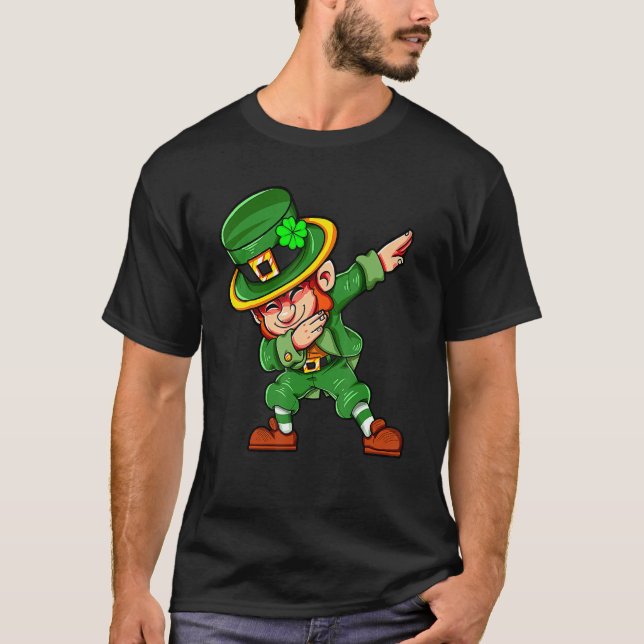 Camiseta Dabbing Leprechaun St Patricks Day Irish Saint Pat (Frente)