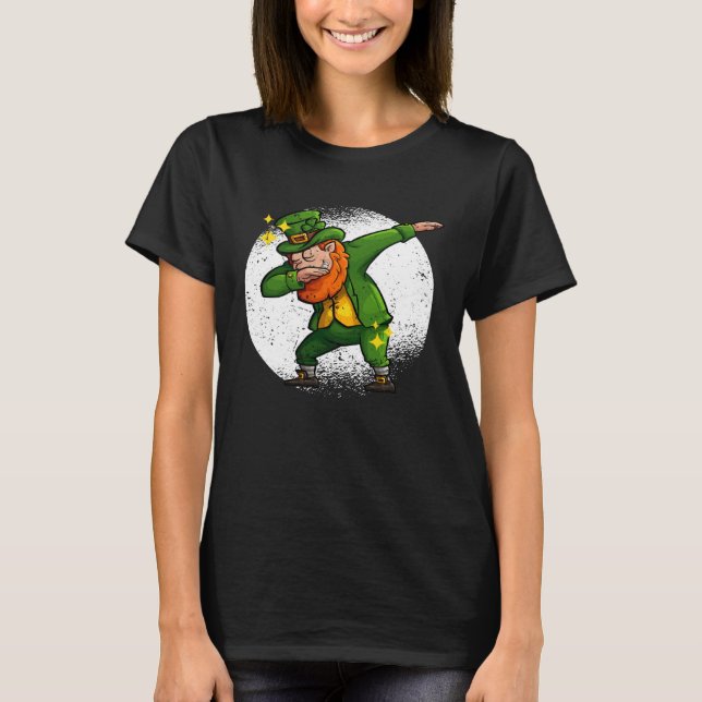 Camiseta Dabbing Leprechaun St Patricks Day Irish Shamrock  (Frente)