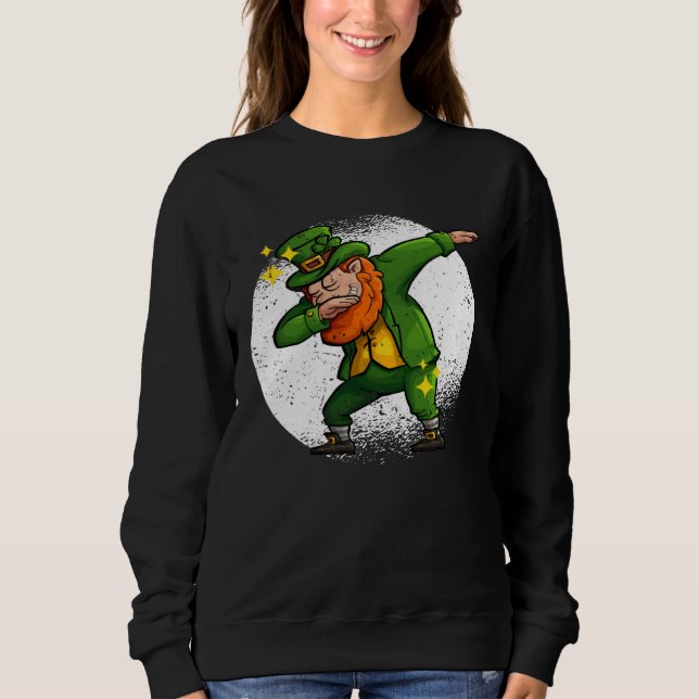 Camiseta Dabbing Leprechaun St Patricks Day Irish Shamrock  (Frente)
