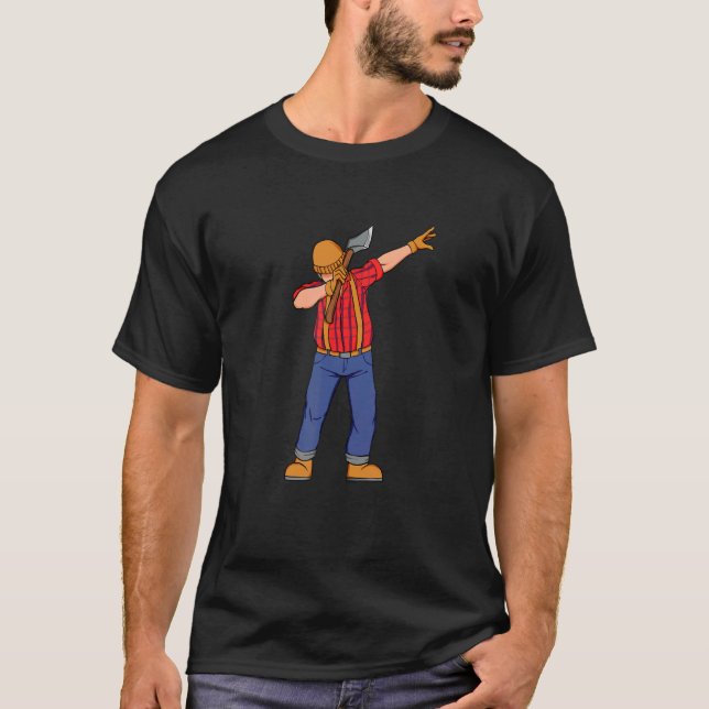 Camiseta Dabbing Lumberjack Woodworker Arborist Woodsman W (Frente)