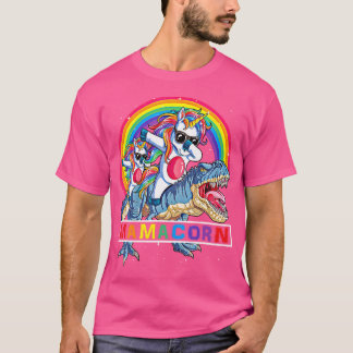 Camiseta Dabbing Mamacorn Unicorn Mãe Dinossaur Rainbow Mot