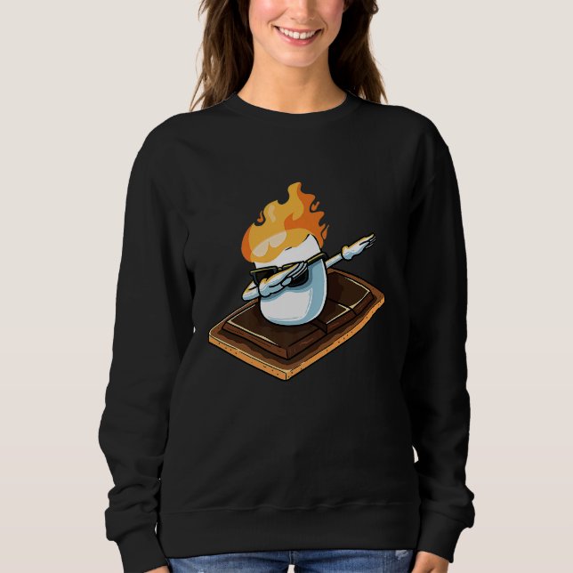 Camiseta Dabbing Marshmallow Funny Smores acampando Campe D (Frente)