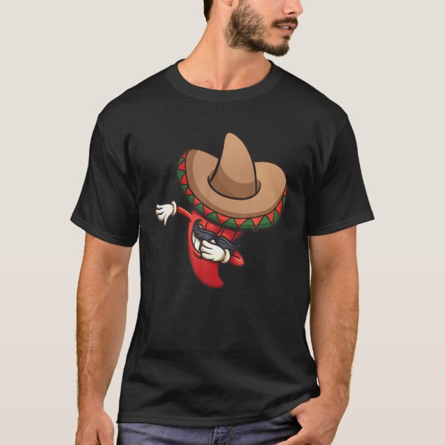 Camiseta Dabbing Mexican Poncho Cinco De Mayo Funny Fiesta (Frente)