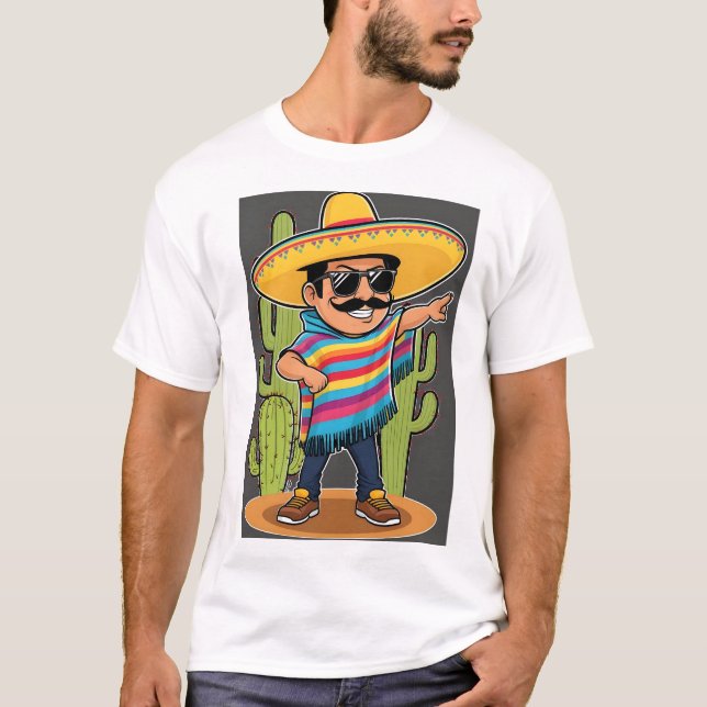 Camiseta Dabbing mexicano Poncho Cinco de Mayo Men Sombrero (Frente)