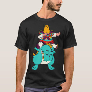 Camiseta Dabbing mexicano Poncho Dinosaur Cinco de Mayo Boy