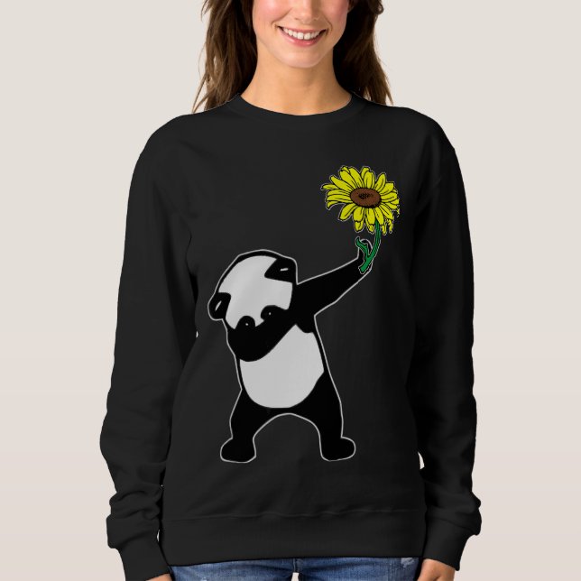 Camiseta Dabbing Panda Bear Sunflower Autism Consciência (Frente)