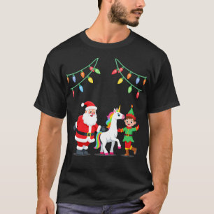 Camiseta Dabbing Papai Noel Elfo Unicórnio Natal Crianças H