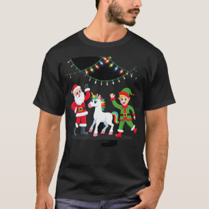 Camiseta Dabbing Papai Noel Elfo Unicórnio Natal Crianças M