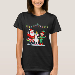 Camiseta Dabbing Papai Noel Elfo Unicórnio Natal Crianças M
