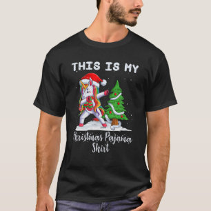 Camiseta Dabbing Papai Noel Unicorn Este É Meu Natal P