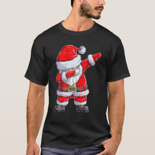 Camiseta Dabbing Papais noeis Árvore de Natal Luzes de Nata