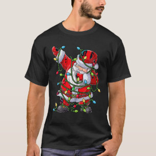 Camiseta Dabbing Papais noeis Árvore de Natal Luzes Xmas Of