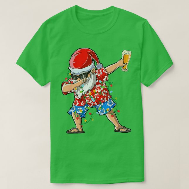 Camiseta Dabbing Papais noeis Havaianos Beer T (Frente do Design)