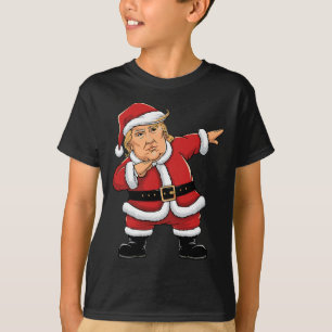 Camiseta Dabbing Papais noeis Trump Xmas Luz Meninas Menino
