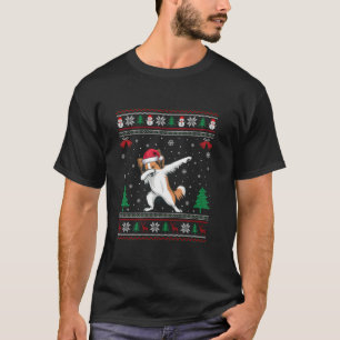 Camiseta Dabbing Papillon Dog Santa Hat Garotas Crianças Ch