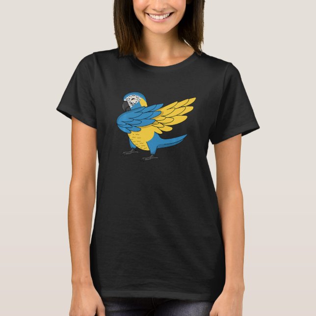 Camiseta Dabbing Parrot I Funny Blue-throated Macaw Premium (Frente)