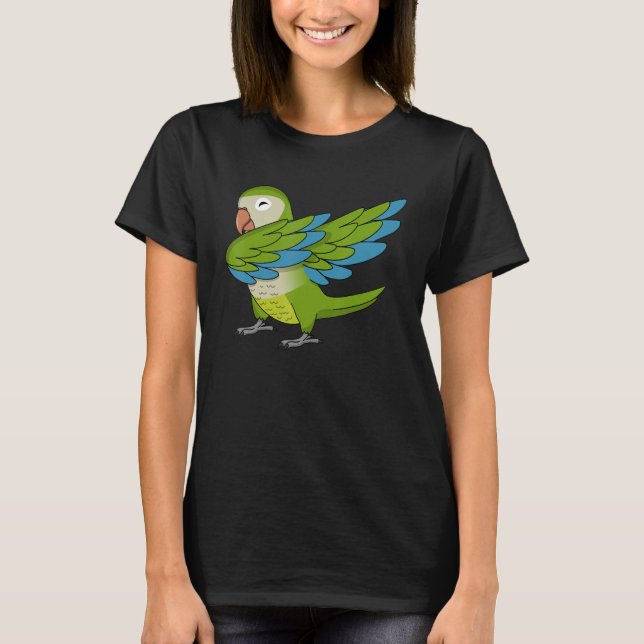 Camiseta Dabbing Parrot I Green Monk Parakeet Quaker (Frente)