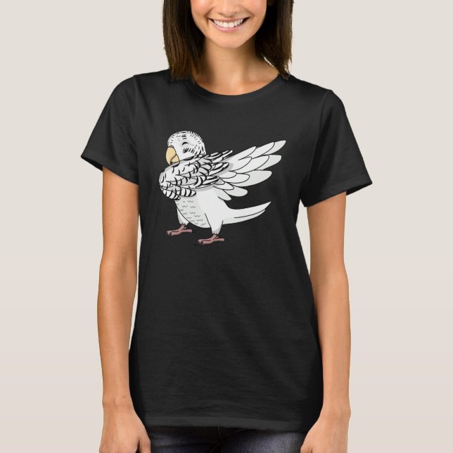 Camiseta Dabbing Parrot I White Budget Budgerigar (Frente)