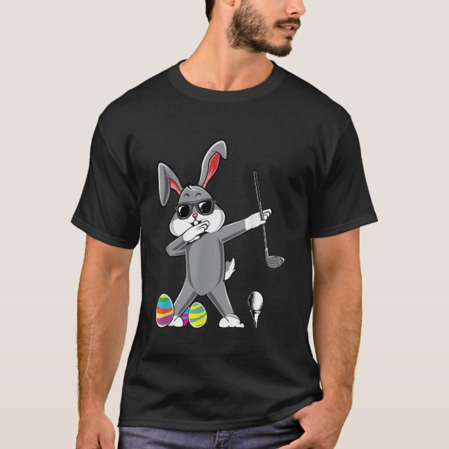 Camiseta Dabbing Páscoa Golf Coelho Coelho Coelho Coelho Go (Frente)