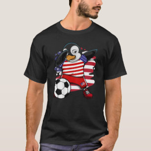 Camiseta Dabbing Penguin America Soccer Fans Jersey USA Fla