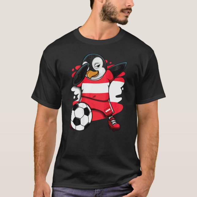 Camiseta Dabbing Penguin Austria Soccer Fans Jersey (Frente)