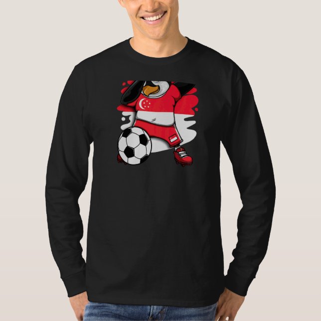 Camiseta Dabbing Penguin Cingapura Futebol Fans Jersey (Frente)