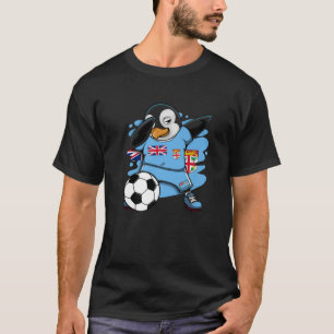 Camiseta Dabbing Penguin Fiji Soccer Fãs Jersey Pavilhão de