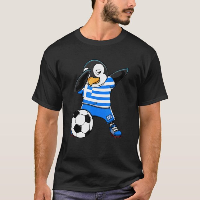 Camiseta Dabbing Penguin Grécia Futebol Fans Jersey (Frente)