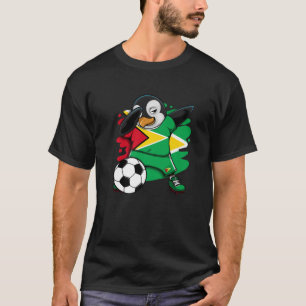 Camiseta Dabbing Penguin Guyana Soccer Fans Jersey Flag Foo