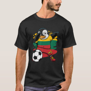 Camiseta Dabbing Penguin Lithuania Soccer Fans Jersey Footb