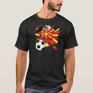 Camiseta Dabbing Penguin Macedônia Soccer Fans Jersey