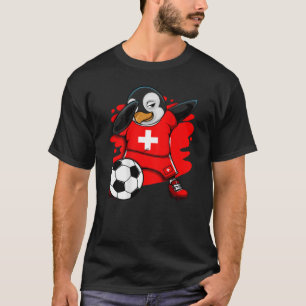 Camiseta Dabbing Penguin Suiça Soccer Fan Jersey Foot
