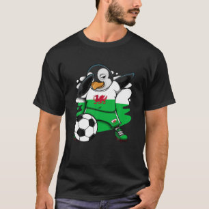 Camiseta Dabbing Penguin Wales Soccer Fans Jersey Flag Foot